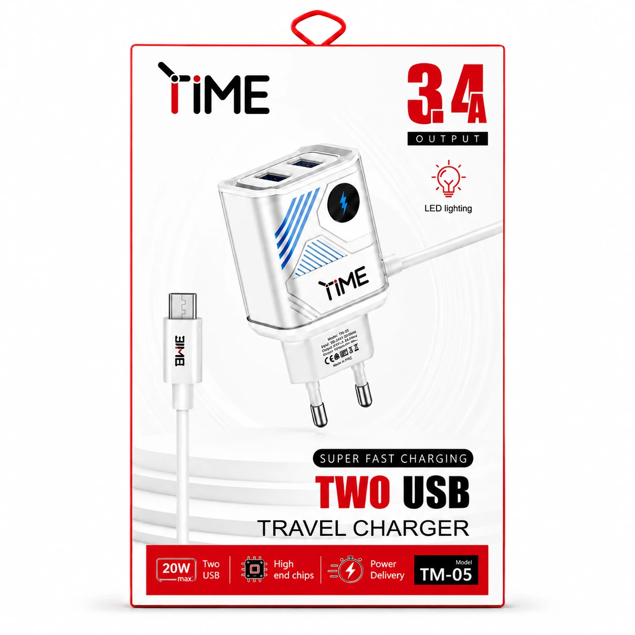 TiME TM-05 3.4A Dual Charger Micro